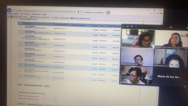 Primera reunión telemática de la Mesa de Contratación del Ayuntamiento de Telde (Foto TA)